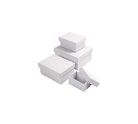 Cajas de Almacenamiento - 20 - Papel Maché - Blanco - Rectangulares - 4 pcs