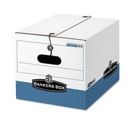 Cajas de almacenamiento Bankers Box Stor/File de resistencia media para archivos de tama o carta/legal, 31,1 x 40,6 x 28,9 cm, blanco/azul, 4 uni