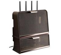 Cajas de almacenamiento, Caja decorativa de almacenamiento de pared, enrutador WiFi for el hogar y la oficina, caja de cable ajustable(Brown)