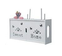 Cajas de almacenamiento, Caja for ocultar cables, estante flotante for decodificadores de cable, enrutadores y controles remotos(B,48 x12 x 24 cm)