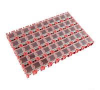 Cajas de almacenamiento de componentes smd 50 unidades, kit de caja electrónica entrelazado tipo organizador 25x30x20mm para resistencias condensadores (rojo)