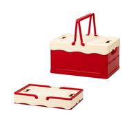 Cajas de almacenamiento de plástico con tapa, pequeñas cajas plegables en colores pastel, cesta de la compra, cestas de picnic coloridas para aula, oficina, dormitorio, decoración del hogar (beige