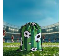 Cajas de almacenamiento interesantes con diseño de fútbol para fitness, doble hombro, cordón de almacenamiento con diseño único y patrón (verde, 42 x 33 cm)