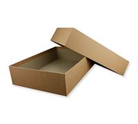 Cajas de almacenamiento y regalo - 2 unidad - DIN A4 - Recubierto con papel kraft marrón arena - 302 x 213 x 70 mm