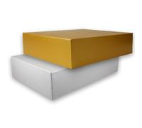 Cajas de almacenamiento y regalo - 20 unidad - DIN A4 - Dorado y plateado iridiscente brillante - 302 x 213 x 70 mm