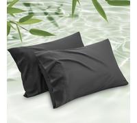 Cajas de almohadas de tamao de King Size Juego de 2 rayones derivados de la funda de almohada negra de bamb fundas de almohada de enfriamiento