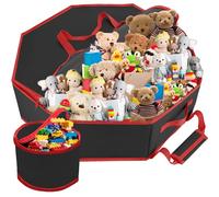 Cajas de Amacenaje Juguetes Redondo - Caja de Almacenamiento para Niños 66L Almacenaje Juguetes con Cremallera Asa para Juguetes Ropa, Libros Dormitorio (Negro) Coronas