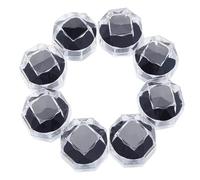 Cajas de anillos de cristal acrílico transparente, caja organizadora de almacenamiento, caja transparente for embalaje de joyería, 1-10 Uds. Para Boda, Propuesta,Compromiso(Black-10pcs)
