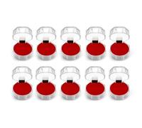 Cajas de anillos de cristal acrílico transparente, caja organizadora de almacenamiento, caja transparente for embalaje de joyería, 1-10 Uds. Para Boda, Propuesta,Compromiso(Red-10pcs)