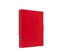 Cajas de archivos coloridas A4, organizadores carpetas plegables, gran capacidad for vales financieros con etiquetas laterales, suministros oficina, 2 uds Para Oficina(Red-1.38inch)
