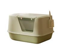 Cajas de Arena Caja de Arena for Gatos con Capucha Jumbo, Caja semicerrada, Grande for tamaño pequeño a(Green)