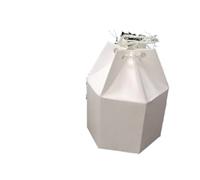 Cajas de Boda para Caramelos Caja de dulces, papel kraft con cuerda cáñamo, embalaje hexagonal, regalo(10pcs white)