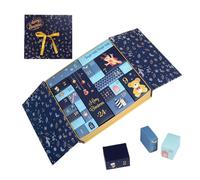 Cajas de calendario navideño -24 días, decoraciones de fiesta festivas Suministros de vacaciones de adviento reutilizable | Chimenea de la de boda de chocolate mesa de escritorio