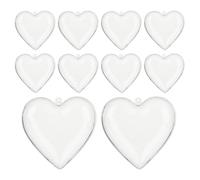 Cajas de caramelo en forma de corazón - 10 tarros para rellenar, cajas huecas transparentes en varios tamaños; ideal para dulces, pequeños regalos, tarjetas, cintas, fotos, juguetes;