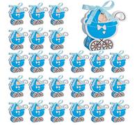 Cajas de Caramelo Papel Mini Cajitas Regalo Detalles de Fiesta para Baby Shower Cumpleaños Bautizo Niños Recién Nacida Fiesta 12Pcs Azul
