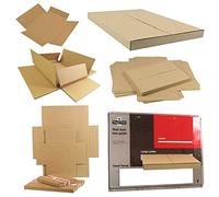 Cajas de cartón marrón con cruz de Malta PIP tamaño C4, C6, C5, DL, para envíos postales, paquetes, regalos, almacenamiento para negocios (C5, 220 x 160 x 20 mm), 10 cajas)