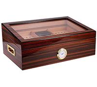 Cajas de cigarros, Caja de cigarros, Higrómetro desmontable Caja de almacenamiento de cigarros estable, Caja decorativa del gabinete de almacenamiento de cigarros de escritorio, Caja de cigarros