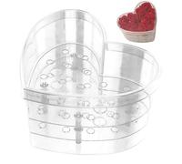 Cajas de corazón para Flores con 21 Hoyos 8.5x8x5 Box de Flores acrílico Transparente DIY Romántico Jarrón de corazón Decorativo romántico para el día de San Valentín, Boda, Aniversario