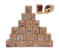 Cajas de cuenta regresiva, caja de papel vacía, exhibición festiva de temporada, recuerdo de fiesta para niños y adultos, acento de dormitorio de chimenea, ideal para entrega sorpresa y envoltura