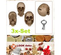 Cajas de Dinero 3 Mono Nada Ver Escuchar Sagen Calavera Diseño Poliresina 3x-Set