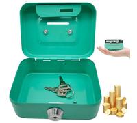 Cajas de dinero con llave, caja de dinero de hierro con cerradura de 4,5 pulgadas con ranura para monedas, caja fuerte y resistente, caja de lata para dinero en efectivo con 2 llaves, regalos para niñ