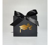 Cajas de dulces con tapa dorada con purpurina, caja de recuerdos para fiesta de graduación, decoraciones, caja de chocolate de regalo para suministros de fiesta-B,11.5X4.5X10CM,50PCS
