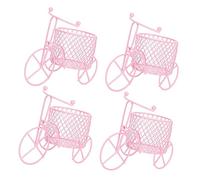 Cajas de Dulces de Hierro Forma de Triciclo, 4 Piezas Rosa | Adorno Hueco Delicado y Elegante, para Mesa y Detalle Romántico en San Valentín