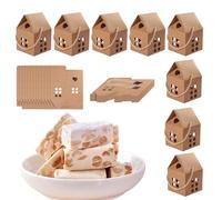 Cajas de Dulces de Navidad - 30 Piezas de Cajitas de Favores con Forma de Casa - Contenedores De Dulces Navideños | Para Bodas Cumpleaños Celebraciones Fiestas Reuniones Familiares