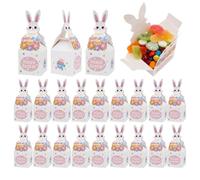 Cajas de dulces de Pascua - 7 x 7 x 19,5 cm, 24 cajas de papel para aperitivos | de golosinas en forma de conejo para chocolate, niños, adolescentes, niños, niñas, recuerdos de de