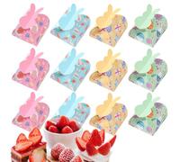 Cajas De Dulces De Pascua | Embalaje De Papel De 12 Piezas | Diseño De Cierre De Conejo Para Cajas De Regalo De Pascua,para Galletas Chocolates Juguetes Picnicos y