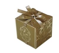 Cajas de dulces originales for bodas, 10, 20 o 50 unidades, color bronce, con cinta, for fiestas, celebraciones y cumpleaños para Boda, Fiesta de Bricolaje(Style 5,50PCS_7X7X7CM)