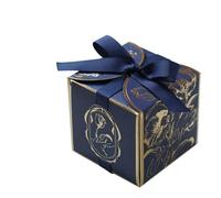 Cajas de dulces originales for bodas, 10, 20 o 50 unidades, color bronce, con cinta, for fiestas, celebraciones y cumpleaños para Boda, Fiesta de Bricolaje(Style 4,50PCS_7X7X7CM)