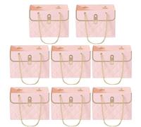 Cajas de embalaje de ramos - Paquete de 8 bolsas de regalo para arreglos florales, bolsas de transporte de ramos | Bolsas de regalo de papel con asas para San Valentín, Día de la Madre
