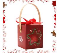 Cajas de golosinas de Navidad,Cajas de dulces de Navidad | Cajas de regalo de Navidad | Cajas de regalo de papel con ventana y asa, accesorios de regalo de Navidad para pasteles, cupcakes, bueno