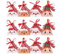 Cajas De Golosinas Navideñas,16 Piezas Contenedor Plegable para Galletas - De Envolver Para Fiesta De Boda,Para Piruletas Galletas Cupcakes Brownies Dónut Aperitivos Pasteles Familia Amigos Vecinos