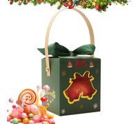 Cajas De Golosinas Navideñas,Contenedor De Snacks Con Ventana Y Asa | Caja De Bocadillos Navideños | Para Manualidades Frutas Regalos Fiesta Reuniones Familiares Maestros Vecinos
