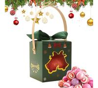 Cajas De Golosinas Navideñas Para Niños - Caja De Regalo Con Ventana Y Asa,Caja De Bocadillos Navideños,para Manualidades Regalos Reuniones Familiares Maestros Estudiantes Organizadores de