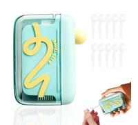 Cajas de hilo dental pop-up, hilo dental portátil con 50 palitos dentales recargables, organizador de viaje automático, cajas de bolsillo para limpieza dental sobre la marcha (A)