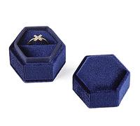 Cajas de joyería Caja de joyería vintage hexagonal Caja de anillo de terciopelo Caja de joyería portadora de pulsera Caja colgante para embalaje de joyería Caja de regalo, Organizador de joyería al