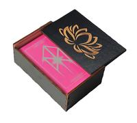 Cajas de madera para tarjetas de tarot - Joyero y almacenamiento de cartas de tarot | Estuche de madera vintage con tapa deslizante, hecho a mano para tarjetas oráculo, joyas, elegante y seguro