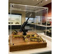 Cajas de Metacrilato Estuche Protector de Acrílico con Base Madera y Esquinas Metálicas. Caja Organizadora Apilable Transparente, Grande(50x20x20cm(20x8x8in))