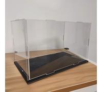 Cajas de Metacrilato Exhibidor Extragrande para Maquetas, Vitrina de Mesa de Acrílico Transparente, Contenedores Organizadores de Plástico, Vitrina Protectora Antipolvo(Black Base,40x15x15cm)