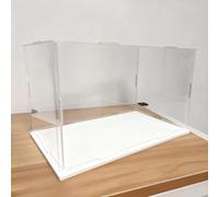 Cajas de Metacrilato Exhibidor Extragrande para Maquetas, Vitrina de Mesa de Acrílico Transparente, Contenedores Organizadores de Plástico, Vitrina Protectora Antipolvo(White Base,60x60x60cm)