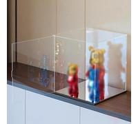 Cajas de Metacrilato Vitrina Acrílica para Minifiguras con Base de Espejo, Vitrina Transparente para Trofeos de Miniaturas, Caja Organizadora de Plástico Apilable(35x15x40cm(14"x6"x16"))