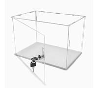 Cajas de Metacrilato Vitrina de Acrílico Apilable con Cerradura y Llave, Caja de Acrílico Transparente a Prueba de Polvo para Juguetes y Manualidades, Armario de Almacenamiento para El Hogar(25x15x15c
