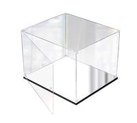 Cajas de Metacrilato Vitrina de Acrílico Transparente con Fondo de Espejo para Objetos de Colección, Expositor de Plástico con Puerta(30x15x20cm(12"x6"x8"))