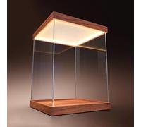 Cajas de Metacrilato Vitrina Grande de Acrílico con Luz LED, Caja de Almacenamiento de Acrílico Transparente, Caja de Exhibición para Figuras/muñecas a Prueba de Polvo(40x25x20cm/16x10x8in)