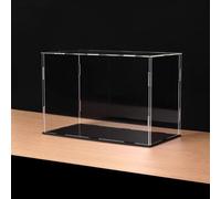 Cajas de Metacrilato Vitrina para Maquetas de Coches, Caja Acrílico Transparente para Figuras, Expositor para Guardar Colecciones(Black Base,45x25x25cm)