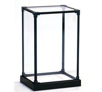 Cajas de Metacrilato Vitrina Protectora Alta de Acrílico Transparente con Marco Metálico Negro, para Figuras y Juguetes Base 3 cm Grosor(25x25x60cm(10x10x24in))