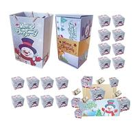 Cajas de Navidad | Cajas plegables de Feliz Navidad - Bolsa plegable para vacaciones, galletas, dulces, vino, chocolate, joyas, propuesta de boda, cumpleaños, día de San Valentín